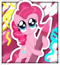 Size: 1400x1500 | Tagged: safe, artist:bvsquare, pinkie pie, earth pony, pony, g4, crayon, female, solo