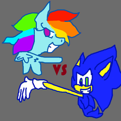 Size: 501x498 | Tagged: safe, artist:rhythmthieved, rainbow dash, pony, g4, 1000 hours in ms paint, crossover, male, sonic the hedgehog, sonic the hedgehog (series)
