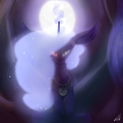 Size: 1200x1200 | Tagged: safe, artist:reimbowkawaii97, princess luna, g4, female, moon, solo