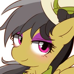 Size: 2057x2057 | Tagged: safe, artist:akainu_pony, daring do, g4, bedroom eyes, bust, eyeshadow, female, high res, looking at you, makeup, portrait, simple background, solo