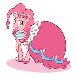 Size: 2404x2381 | Tagged: safe, artist:akainu_pony, pinkie pie, g4, clothes, dress, female, gala dress, high res, simple background, solo