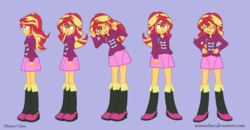 Size: 1805x941 | Tagged: safe, artist:minusclass, sonata dusk, sunset shimmer, equestria girls, g4, clothes swap, female, flash puppet, solo