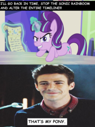 Size: 955x1284 | Tagged: safe, starlight glimmer, g4, the cutie re-mark, barry allen, comic sans, cutie map, meme, that's my pony, that's my x, the flash, time travel, twilight's castle
