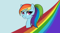 Size: 1920x1080 | Tagged: safe, artist:cottonaime, rainbow dash, g4, female, ponytail, solo