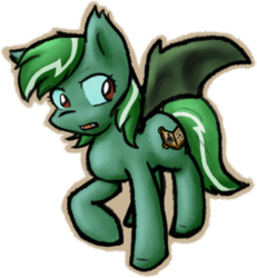 Size: 639x693 | Tagged: safe, artist:zutcha, oc, oc only, oc:lonely day, bat pony, pony, ponies after people, bat pony oc, bat wings, cutie mark, fangs, female, hooves, mare, open mouth, race swap, simple background, solo, spread wings, transparent background, wings