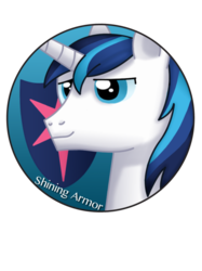 Size: 600x803 | Tagged: safe, artist:brittanysdesigns, shining armor, g4, bust, button, male, portrait, simple background, solo, transparent background
