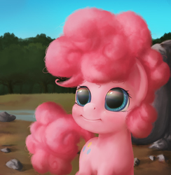 Size: 2106x2160 | Tagged: safe, artist:starblaze25, pinkie pie, pony, g4, cute, diapinkes, eye reflection, female, filly, filly pinkie pie, fluffy, high res, rock farm, solo, younger