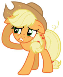 Size: 2796x3407 | Tagged: safe, artist:estories, applejack, g4, female, floppy ears, high res, messy mane, simple background, solo, transparent background, vector