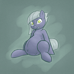 Size: 2000x2000 | Tagged: safe, artist:funble, limestone pie, earth pony, pony, g4, belly, belly button, female, high res, kicking, looking at you, pregnant, pregnant limestone, sitting, solo