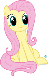 Size: 1500x2367 | Tagged: safe, artist:arifproject, fluttershy, pony, g4, :3, cute, female, shyabetes, simple background, sitting, sitting catface meme, smiling, solo, transparent background, vector