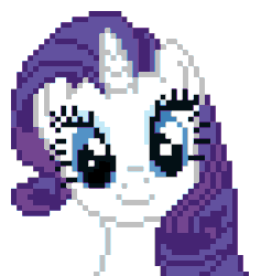 Size: 472x498 | Tagged: safe, artist:tabrony23, rarity, pony, unicorn, g4, animated, female, gif, looking at you, mare, one eye closed, pixel art, solo, wink
