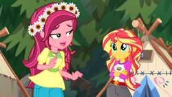 Size: 1920x1080 | Tagged: safe, screencap, gloriosa daisy, sunset shimmer, equestria girls, g4, my little pony equestria girls: legend of everfree, not what it looks like, out of context