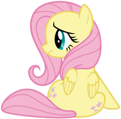 Size: 3037x3000 | Tagged: safe, artist:pirill, fluttershy, g4, to where and back again, both cutie marks, cute, female, high res, rear view, shyabetes, simple background, small wings, solo, thunder thighs, transparent background, vector