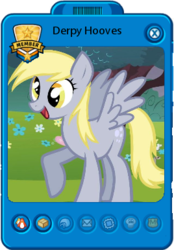 Size: 268x386 | Tagged: safe, derpy hooves, pegasus, pony, g4, club penguin, female, mare, raised hoof, solo