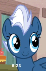 Size: 234x358 | Tagged: safe, screencap, night glider, pony, g4, to where and back again, animated, blinking, cropped, cute, female, gif, glideabetes, smiling, solo