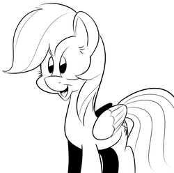 Size: 2409x2393 | Tagged: safe, artist:overlord-derpy, rainbow dash, g4, female, high res, monochrome, simple background, solo