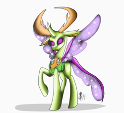 Size: 2256x2044 | Tagged: safe, artist:moondaneka, thorax, changedling, changeling, g4, to where and back again, high res, king thorax, male, solo