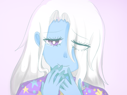 Size: 600x450 | Tagged: safe, artist:anael34gaby, trixie, equestria girls, g4, anime, crying, female, solo