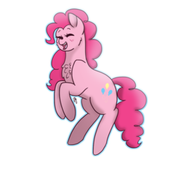 Size: 1000x1000 | Tagged: safe, artist:liefsong, pinkie pie, g4, female, open mouth, rearing, simple background, solo, transparent background
