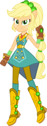 Size: 2178x5872 | Tagged: safe, artist:imperfectxiii, applejack, equestria girls, g4, my little pony equestria girls: legend of everfree, alternate hairstyle, clothes, female, freckles, geode of super strength, gloves, high res, magical geodes, ponied up, simple background, sleeveless, solo, transparent background, vector