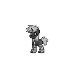 Size: 952x951 | Tagged: safe, oc, oc only, pony, unicorn, pony town, clothes, geometry dash, ponified, serponge, socks, solo, striped socks