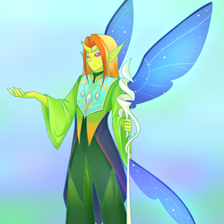 Size: 1280x1280 | Tagged: safe, artist:jonfawkes, thorax, changedling, changeling, fairy, human, g4, to where and back again, changeling king, clothes, elf ears, humanized, king thorax, male, robes, scepter, solo