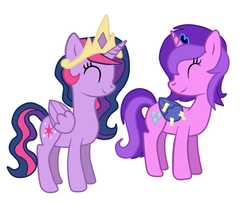 Size: 631x515 | Tagged: safe, artist:purpleloverpony, amethyst star, sparkler, twilight sparkle, alicorn, pony, g4, clothes, costume, fake wings, tape, twilight sparkle (alicorn)