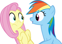 Size: 13238x9536 | Tagged: safe, artist:cyanlightning, fluttershy, rainbow dash, g4, .svg available, absurd resolution, simple background, transparent background, vector