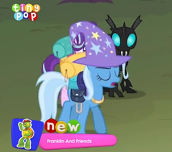 Size: 786x694 | Tagged: safe, screencap, thorax, trixie, pony, unicorn, g4, to where and back again, cropped, duo, female, franklin and friends, franklin the turtle, mare, tiny pop
