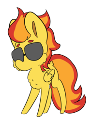 Size: 1024x1345 | Tagged: safe, artist:silverknight27, oc, oc only, oc:honey bone, pegasus, pony, cheek fluff, chest fluff, simple background, solo, sunglasses