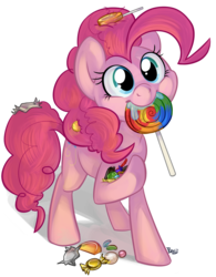 Size: 778x1000 | Tagged: source needed, safe, artist:php27, pinkie pie, earth pony, pony, g4, adorkable, candy, cute, diapinkes, dork, drool, female, food, lollipop, looking at you, messy mane, mouth hold, simple background, solo, sweets, transparent background