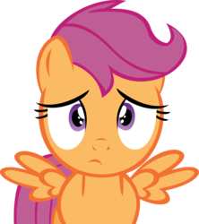 Size: 10509x11820 | Tagged: safe, artist:cyanlightning, scootaloo, pegasus, pony, g4, .svg available, absurd resolution, female, filly, foal, frown, looking at you, simple background, solo, spread wings, transparent background, vector, wings