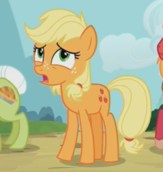 Size: 374x395 | Tagged: safe, screencap, applejack, granny smith, earth pony, pony, g4, my little pony: friendship is magic, where the apple lies, teenage applejack, teenage big macintosh