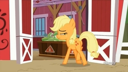 Size: 1280x720 | Tagged: safe, screencap, applejack, earth pony, pony, g4, where the apple lies, female, mare, solo, teenage applejack