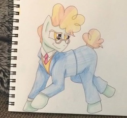 Size: 474x438 | Tagged: dead source, safe, artist:percy-mcmurphy, svengallop, earth pony, pony, g4, clothes, glasses, male, solo, stallion, traditional art