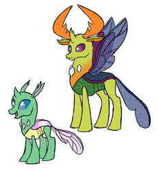 Size: 856x933 | Tagged: safe, artist:blitzcaliber, thorax, changedling, changeling, g4, to where and back again, duo, king thorax, simple background, smiling, white background