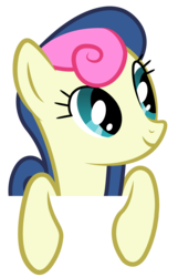 Size: 5000x7743 | Tagged: safe, artist:craftybrony, bon bon, sweetie drops, g4, .ai available, absurd resolution, female, peeking, simple background, smiling, solo, transparent background, vector