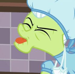 Size: 468x462 | Tagged: safe, screencap, granny smith, pony, g4, where the apple lies, animated, female, gif, loop, raspberry, solo, tongue out