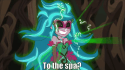 Size: 600x337 | Tagged: safe, edit, edited screencap, screencap, gaea everfree, gloriosa daisy, equestria girls, g4, my little pony equestria girls: legend of everfree, animated, berserk button, context is for the weak, faic, female, gif, glorio-spa daisy, gloriosa doesn't like spas, macro, magical geodes, meme, solo, spa, text, triggered