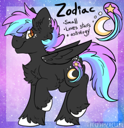 Size: 1440x1488 | Tagged: safe, artist:php166, oc, oc only, oc:zodiac, pegasus, pony, cutie mark, freckles, reference sheet, solo, text, wings