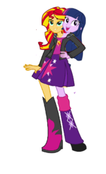 Size: 1313x2149 | Tagged: safe, artist:theunknowenone1, sunset shimmer, twilight sparkle, equestria girls, g4, conjoined, female, fusion, lesbian, multiple heads, ship:sunsetsparkle, shipping, twilight sparkle (alicorn), two heads, we have become one, what has science done