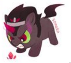 Size: 244x215 | Tagged: safe, artist:raichi, king sombra, pony, unicorn, g4, angry, colored sclera, colt, colt sombra, cropped, crystal, cute, glare, gritted teeth, low res image, male, needs more jpeg, picture for breezies, pixiv, simple background, solo, sombradorable, white background, younger