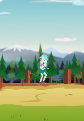 Size: 396x569 | Tagged: safe, screencap, lyra heartstrings, equestria girls, g4, my little pony equestria girls: legend of everfree, converse, cropped, female, forest, jaw drop, open mouth, out of context, scared, shoes, solo, surprised, tree