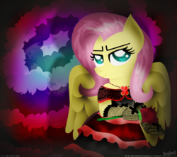 Size: 1800x1600 | Tagged: safe, artist:bvsquare, fluttershy, pony, semi-anthro, g4, clothes, dress, female, solo