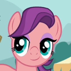 Size: 310x310 | Tagged: safe, screencap, spoiled rich, earth pony, pony, g4, where the apple lies, cute, female, gif, non-animated gif, smiling, solo, spoiled cute, spoiled milk, when she smiles