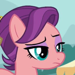 Size: 310x310 | Tagged: safe, screencap, spoiled rich, earth pony, pony, g4, where the apple lies, female, gif, non-animated gif, reaction image, solo, spoiled milk