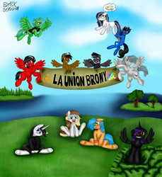 Size: 4300x4700 | Tagged: safe, artist:black stallion, oc, oc only, oc:black stallion, oc:black world, oc:dairo, oc:formal pohenix, oc:hendrix, oc:shading, absurd resolution, commission, rule 63