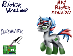 Size: 1300x1000 | Tagged: safe, artist:black stallion, oc, oc only, oc:black welder, base used, commission