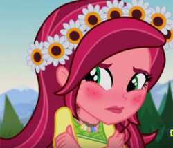 Size: 963x826 | Tagged: safe, edit, edited screencap, screencap, gloriosa daisy, equestria girls, g4, my little pony equestria girls: legend of everfree, blushing, cropped, discovery kids, female, magical geodes, solo