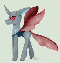 Size: 900x948 | Tagged: safe, artist:wildbacca, oc, oc only, changedling, changeling, g4, to where and back again, changeling oc, solo